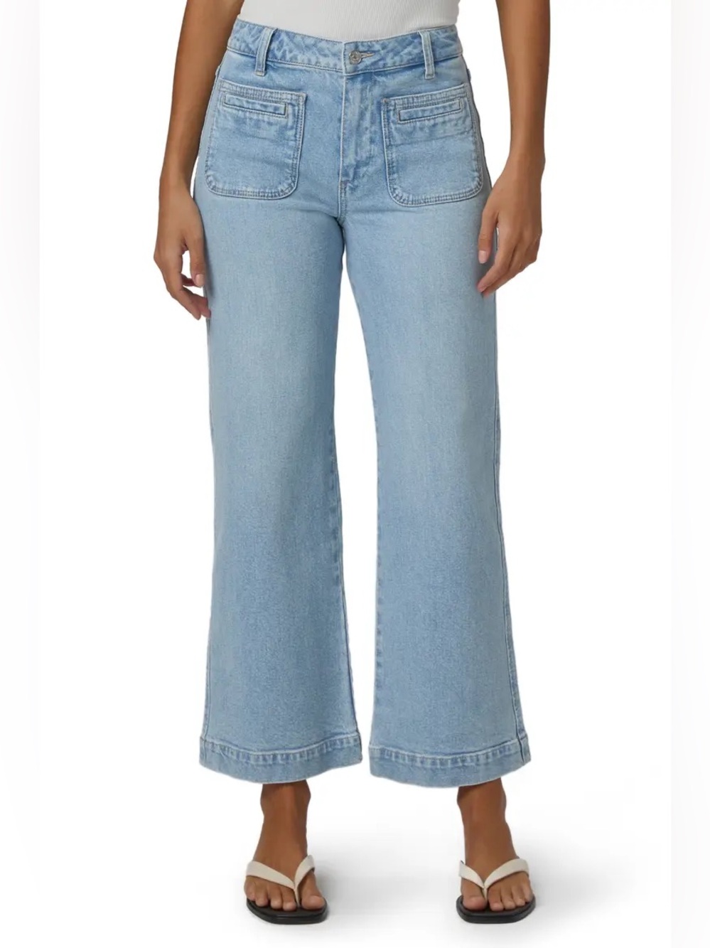 Paige Leenah Ankle Wide Leg Jeans 28 Light Denim Blue Olevia Coastal Minimalist - Picture 2 of 13